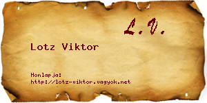 Lotz Viktor névjegykártya